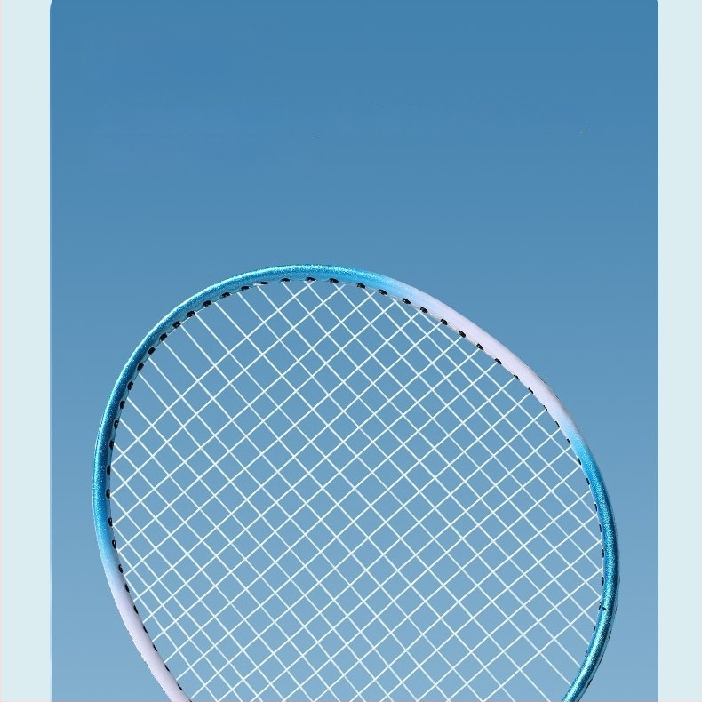 Badmintona rakete pieaugušajiem un bērniem, rāmis no titāna sakausējuma, ārkārtīgi cieta, tiešs trieciens, piemērota badmintonam un tenisam, svars 95-100 g