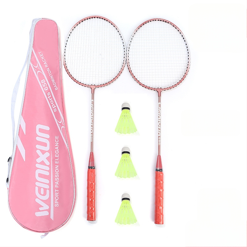 Badmintona rakete pieaugušajiem un bērniem, rāmis no titāna sakausējuma, ārkārtīgi cieta, tiešs trieciens, piemērota badmintonam un tenisam, svars 95-100 g