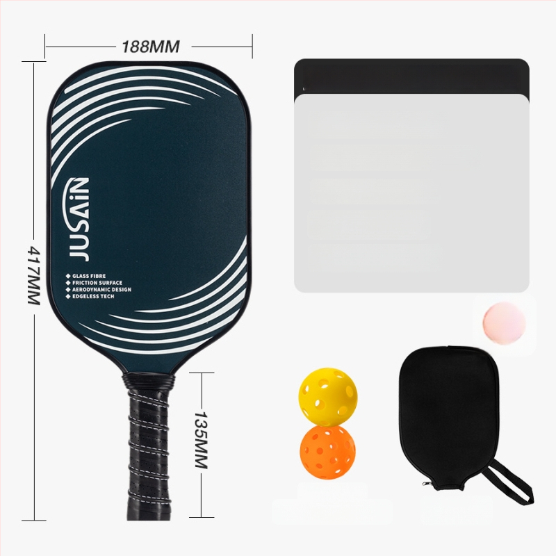 Reket pickleball od staklenih vlakana, jezgro s ćelijastom PP strukturom, trening set s jednom reketa