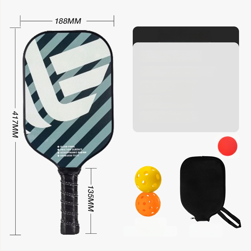 Reket pickleball od staklenih vlakana, jezgro s ćelijastom PP strukturom, trening set s jednom reketa