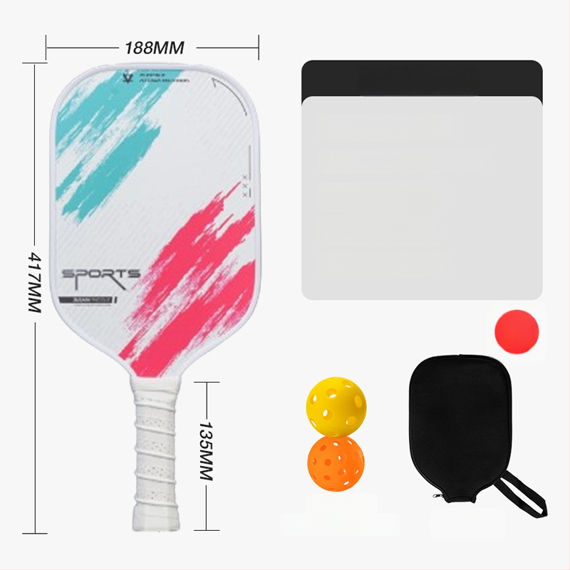 Reket pickleball od staklenih vlakana, jezgro s ćelijastom PP strukturom, trening set s jednom reketa