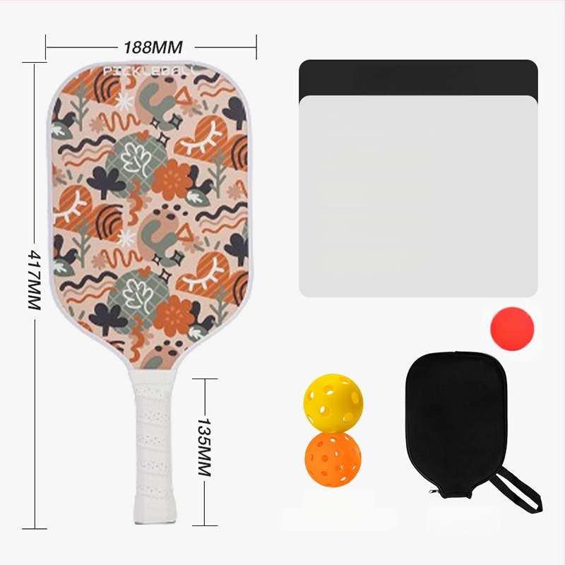 Reket pickleball od staklenih vlakana, jezgro s ćelijastom PP strukturom, trening set s jednom reketa