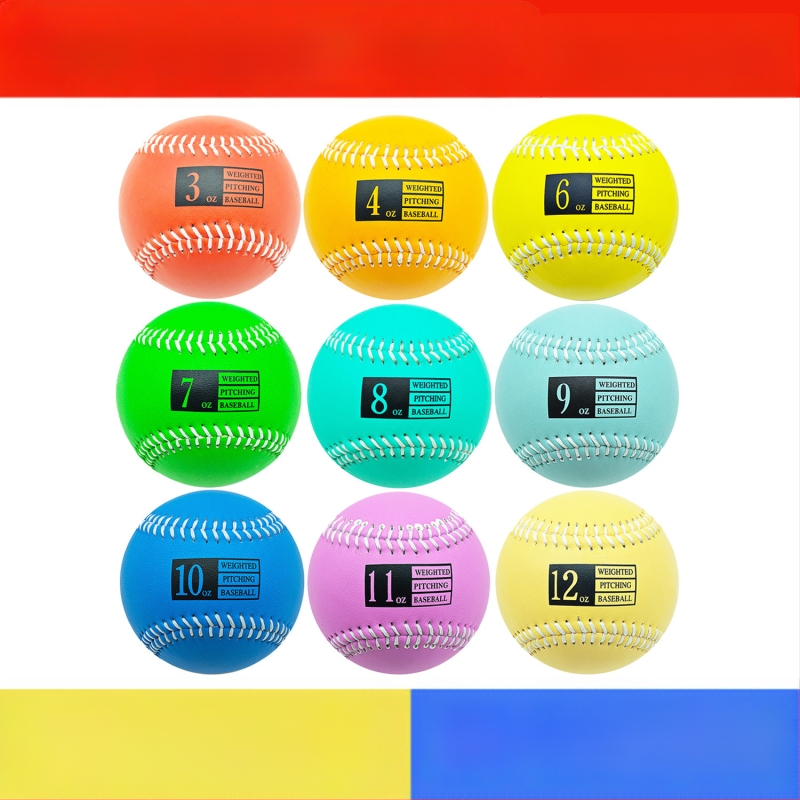 Težak trening baseball lopta – imitacijska koža, težina 3–12 oz, jezgro od korka s vlaknima vune, prilagodljiv logotip