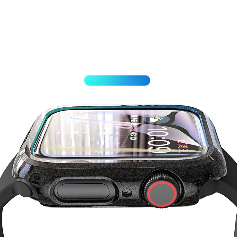 Išmaniojo laikrodžio apsauginis dėklas iWatch S10 su grūdinto stiklo ekrano apsauga — PC medžiaga, 2-in-1 dizainas, 360° apsauga