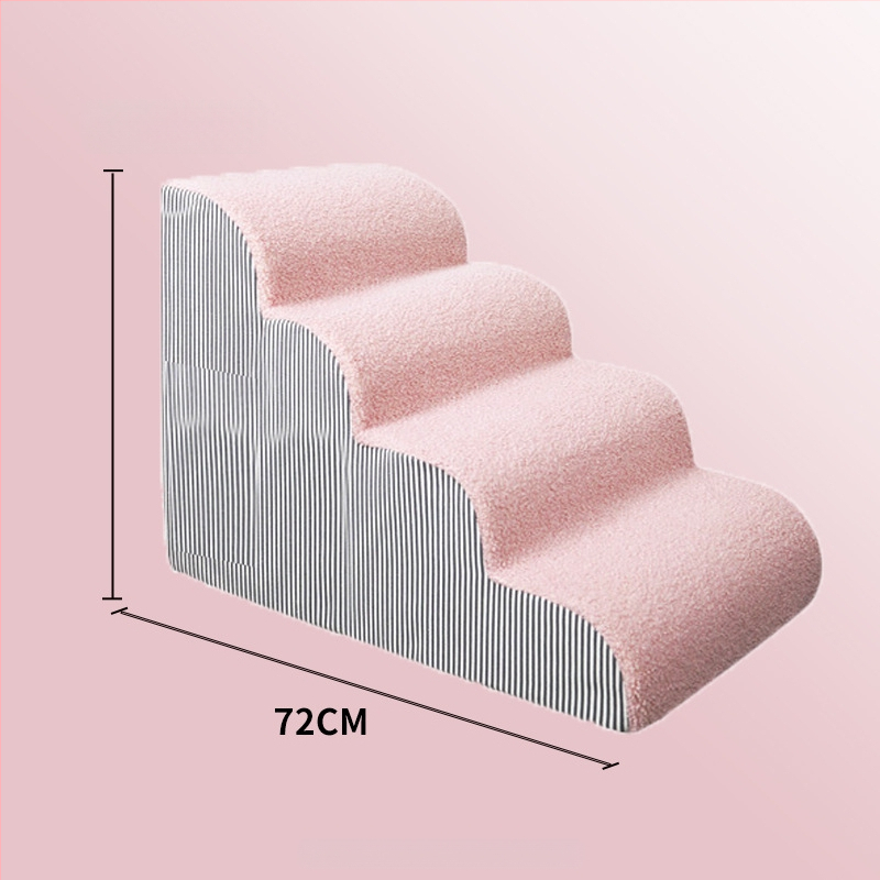 Suņu kāpnes gultai – velūrs, noņemamas un mazgājamas, mājdzīvnieku rampai