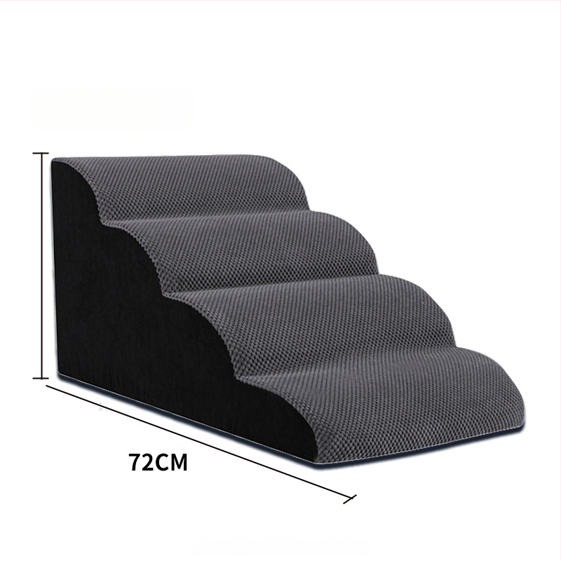 Suņu kāpnes gultai – velūrs, noņemamas un mazgājamas, mājdzīvnieku rampai