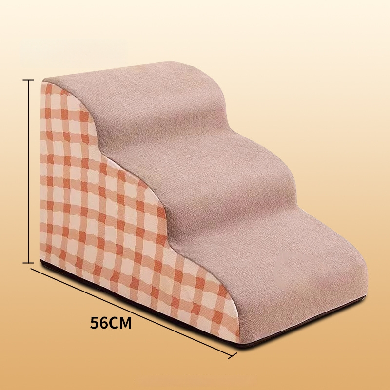 Suņu kāpnes gultai – velūrs, noņemamas un mazgājamas, mājdzīvnieku rampai