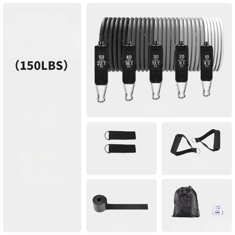 Asahi Ken vilces virve – TPE fitnesa pretestības virve, 150 lb spriegums, iepakojums 30 gab., pieaugušajiem