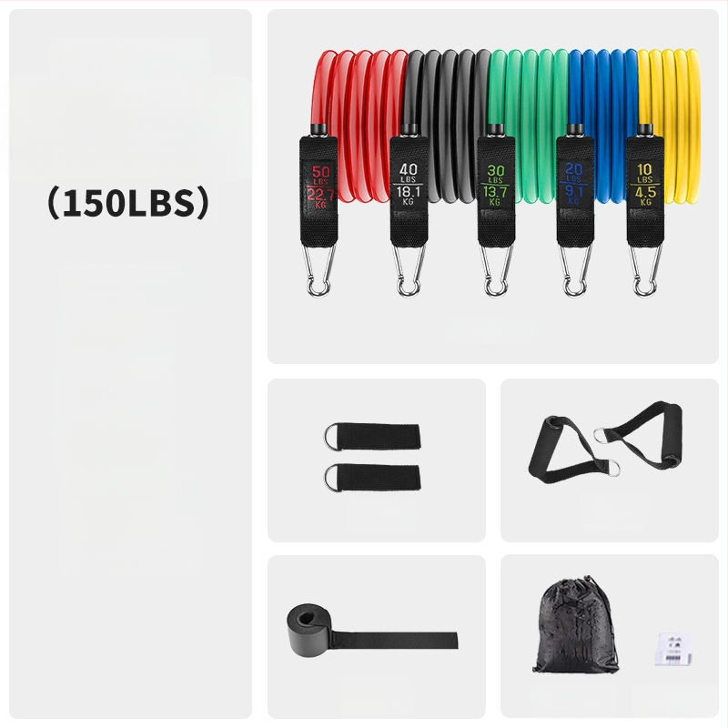 Asahi Ken vilces virve – TPE fitnesa pretestības virve, 150 lb spriegums, iepakojums 30 gab., pieaugušajiem