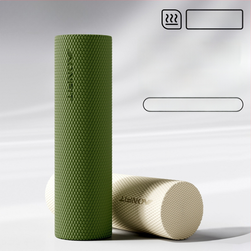 Ciets putu rolērs muguras un kāju masāžai — muskuļu relaksācija, jogas palīgs iesācējiem