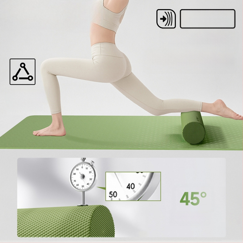 Ciets putu rolērs muguras un kāju masāžai — muskuļu relaksācija, jogas palīgs iesācējiem