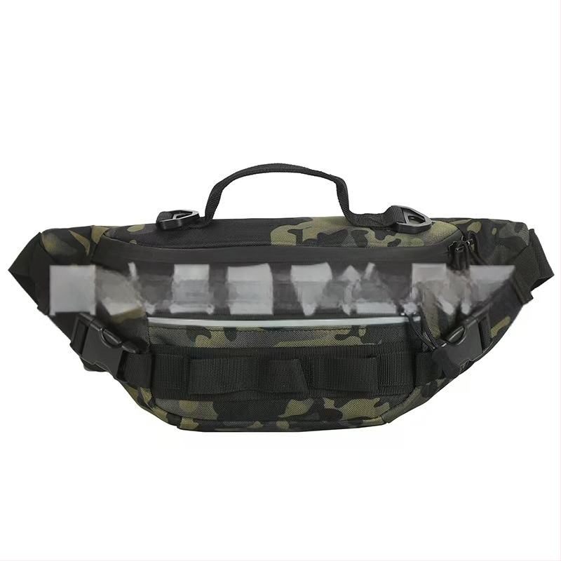 Jostas soma makšķerēšanai, ūdensizturīga, daudzfunkcionāla ar nodalījumiem ēsmām, makšķerēšanas līnijai un ekipējumam — materiāls: neilons