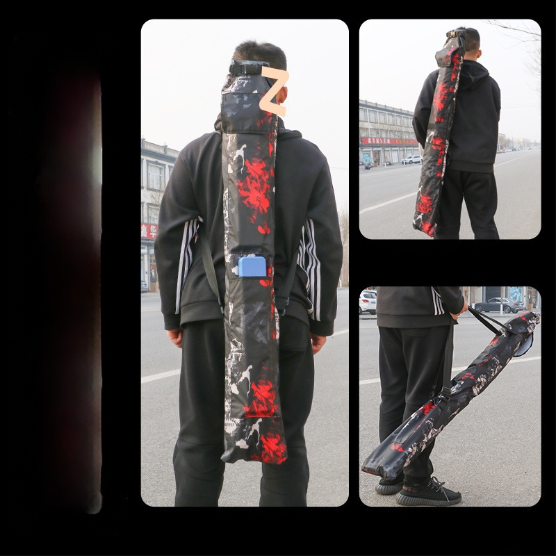 Plecu soma makšķerēšanas nūjai un lietussargam, PVC materiāls, saliekama un pārnēsājama