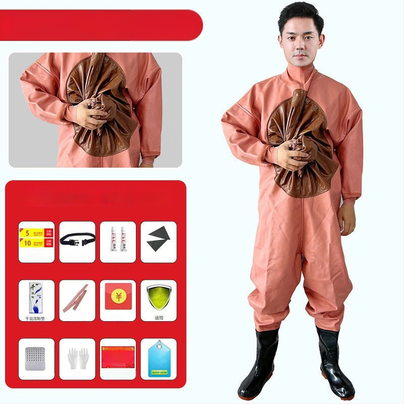 Viso kūno atsparus vandeniui žvejybos kombinezonas, viengabalis, storesnis audinys, pavasaris, vyriškas