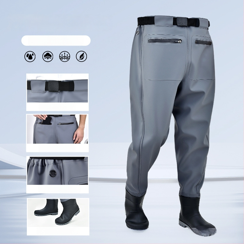 Žvejybos vandeni kombinezonos su liemens ilgio batų – lengvas, UV apsauga, vėjo atsparumas, dilimui atsparus, drėgmei atstumiantis audinys iš cheminių pluoštų vyriškiams