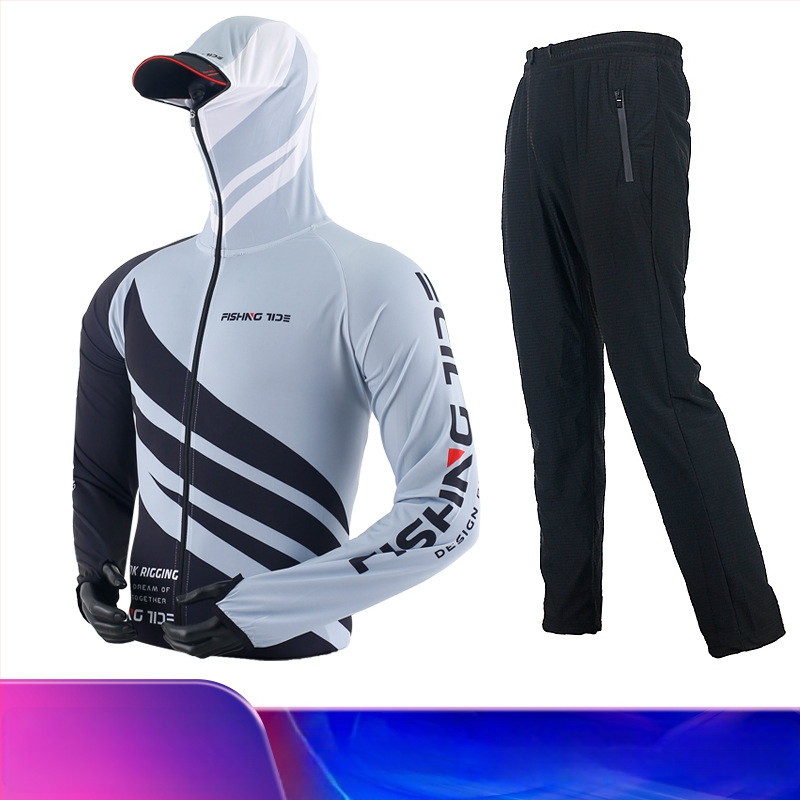 Unisex ribičko odijelo s UV zaštitom, od led silke tkanine, prozračno, brzo se suši, protiv komaraca, za outdoor ribolov.