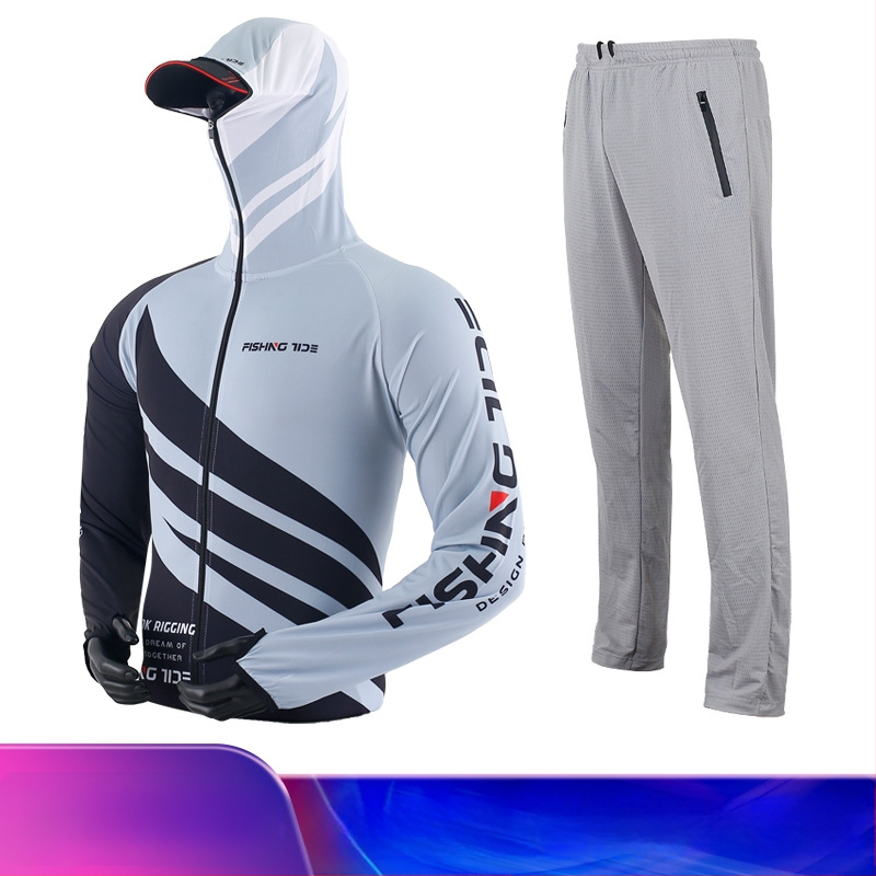 Unisex ribičko odijelo s UV zaštitom, od led silke tkanine, prozračno, brzo se suši, protiv komaraca, za outdoor ribolov.