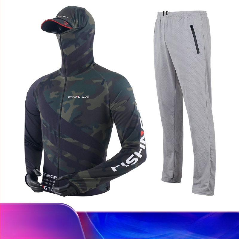 Unisex ribičko odijelo s UV zaštitom, od led silke tkanine, prozračno, brzo se suši, protiv komaraca, za outdoor ribolov.