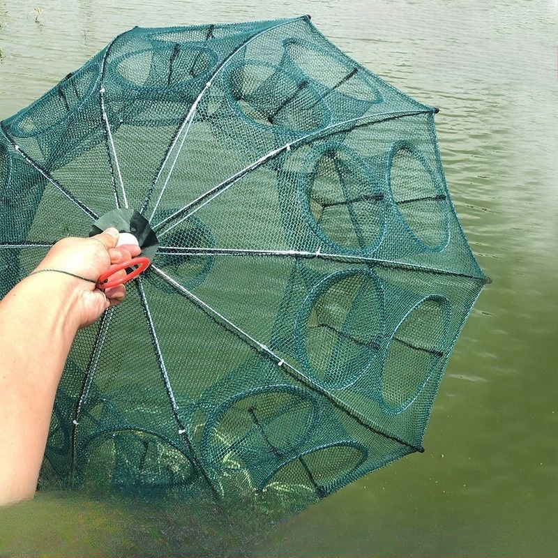 Tai Lane zvejas aizsardzības tīkls, saliekama krevetes kaste ar lietus tīklu, zīda materiāls