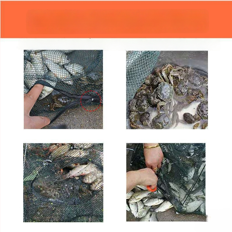 Tai Lane zvejas aizsardzības tīkls, saliekama krevetes kaste ar lietus tīklu, zīda materiāls