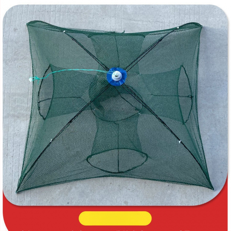 Tai Lane zvejas aizsardzības tīkls, saliekama krevetes kaste ar lietus tīklu, zīda materiāls