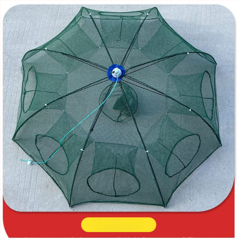 Tai Lane zvejas aizsardzības tīkls, saliekama krevetes kaste ar lietus tīklu, zīda materiāls