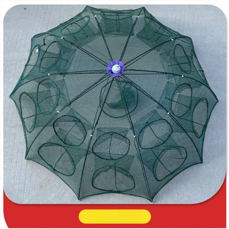 Tai Lane zvejas aizsardzības tīkls, saliekama krevetes kaste ar lietus tīklu, zīda materiāls