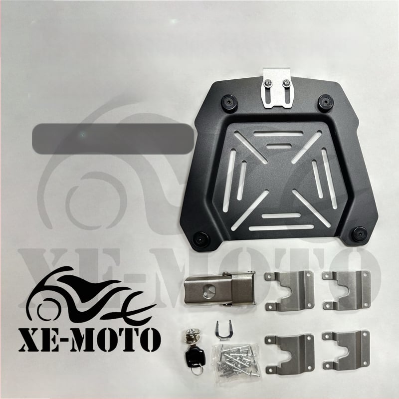 Universalus greito atpalaidavimo motociklo galinio bagažinės diegimo rinkinys geležinėms dėžėms, žvejybos dėžėms, įrankių dėžėms ir bagažui