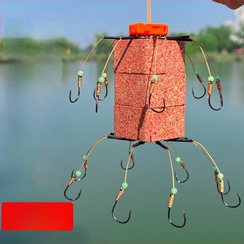 Eksplozīvo āķu komplekts ar bezrīkstošu astoņu zobu āķi un mīlšu klipu – Mengda (Zīmols: Mengda; Bezrīkstošs; Astoņi zobi; Piemērots zvejai okeānā, upēs un ezeros)