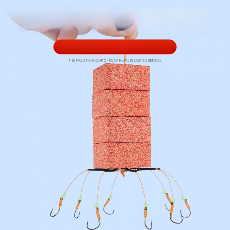 Eksplozīvo āķu komplekts ar bezrīkstošu astoņu zobu āķi un mīlšu klipu – Mengda (Zīmols: Mengda; Bezrīkstošs; Astoņi zobi; Piemērots zvejai okeānā, upēs un ezeros)