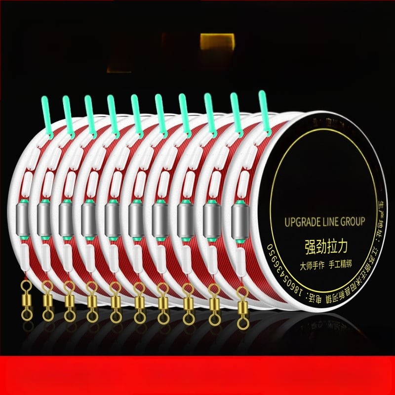 Apakšlīnijas komplekts ar pievienotu galveno līniju, neilona līnija karpiem, ārkārtīgi izturīgs vilkmes spēks