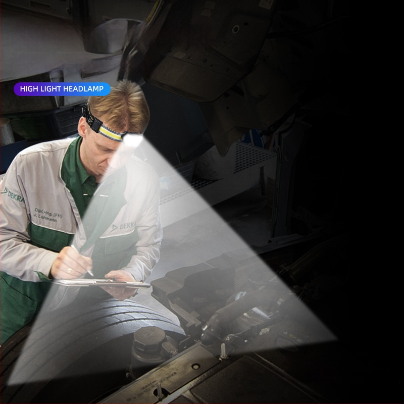 LED galvos žibintu įkraunamas 15W, 1200mAh, lauko apšvietimui, 100–200 m spindulio nuotolis