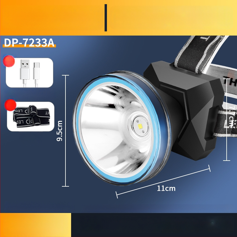 Frontala LED reîncărcabilă pentru exterior – rază 100–200 m, autonomie 5–9 ore