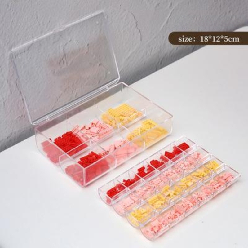 Detaļu organizētājs būvblokiem, caurspīdīgs daudzsekciju uzglabāšanas skapis, 2 L tilpums, dzīvojamajai istabai, mūsdienīgs minimālisma stils