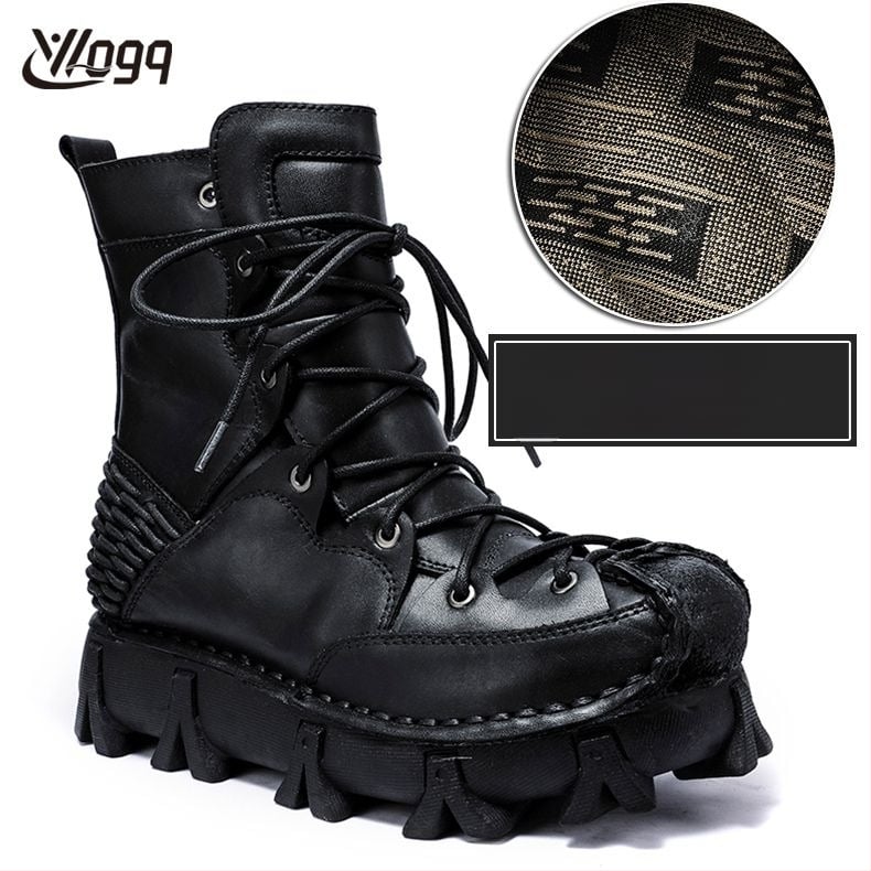 Muške Martin čizme, visok vrat, gornji dio od prvog sloja kravlje kože, gumeni đon, 3–5 cm peta, unutrašnjost od pamuka