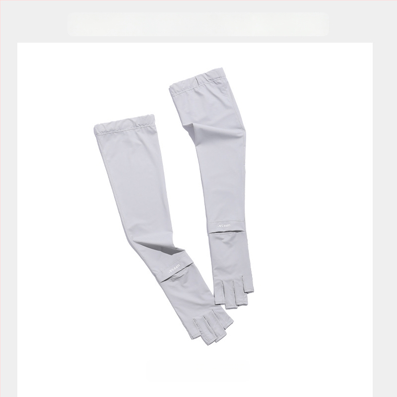 UV apsaugos pirštinės - puspiršto dizainas, kvėpuojančios iš ledinio šilko, greitai džiūsta, neslystančios, su jutikliniu ekranu suderinamos