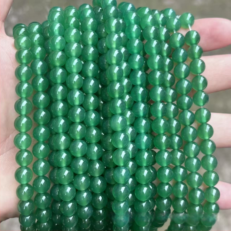 7A zelene agatne okrugle perle – prirodne, za DIY nakit i narukvice, slobodne perle, veličine 2 mm, 3 mm, 4 mm, 6 mm, 8 mm, 10 mm, 12 mm