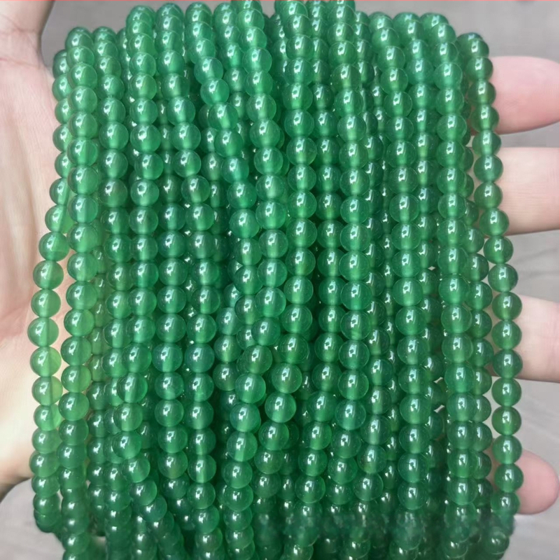 7A zelene agatne okrugle perle – prirodne, za DIY nakit i narukvice, slobodne perle, veličine 2 mm, 3 mm, 4 mm, 6 mm, 8 mm, 10 mm, 12 mm