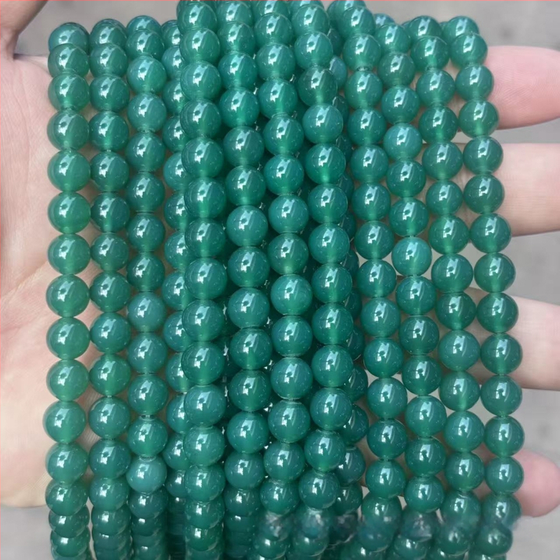 7A zelene agatne okrugle perle – prirodne, za DIY nakit i narukvice, slobodne perle, veličine 2 mm, 3 mm, 4 mm, 6 mm, 8 mm, 10 mm, 12 mm
