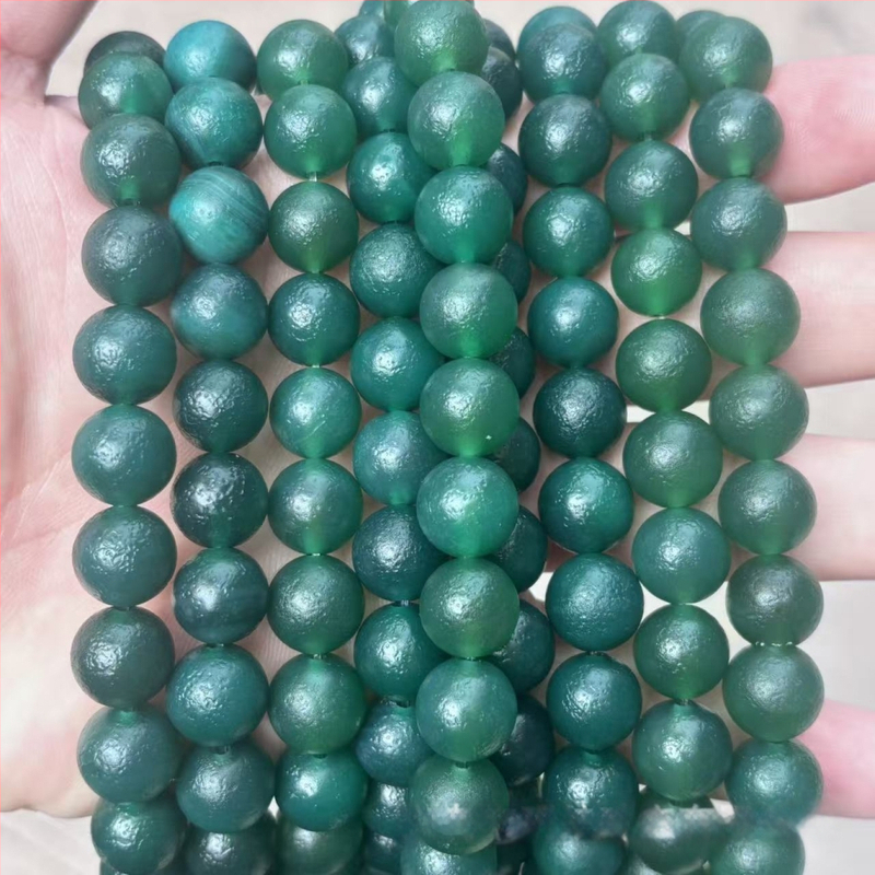 7A zelene agatne okrugle perle – prirodne, za DIY nakit i narukvice, slobodne perle, veličine 2 mm, 3 mm, 4 mm, 6 mm, 8 mm, 10 mm, 12 mm