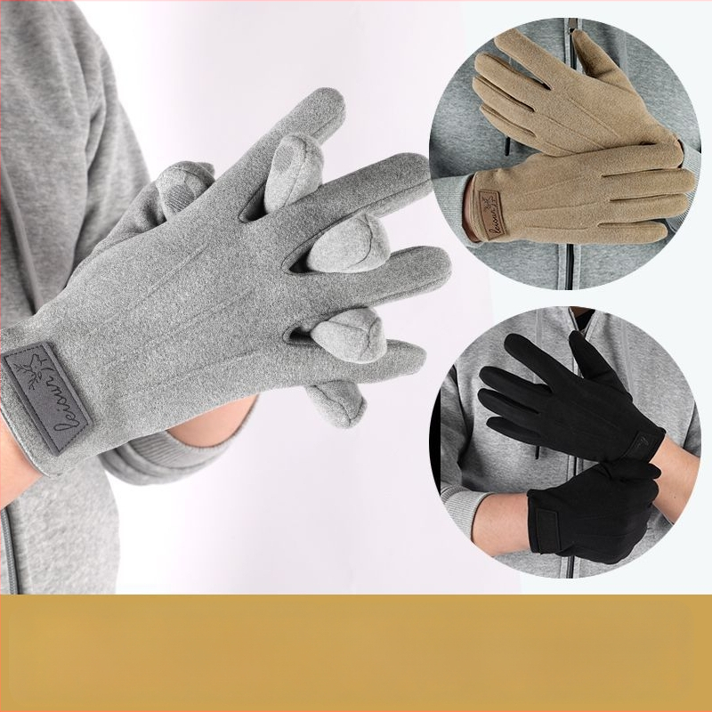 Vyrų pirštinės su flip dangteliu, atsparios dėvėjimui, Ice Silk medžiagos ir medvilnės mišinys, rudens–žiema, Mylares