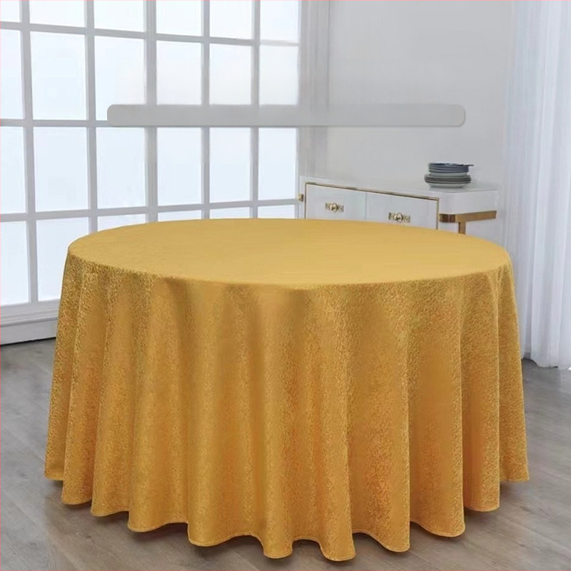 Viešbučio apskrito stalo užvalkalas iš poliesterio, atsparus vandeniui ir aliejui, storas Jacquard audinys
