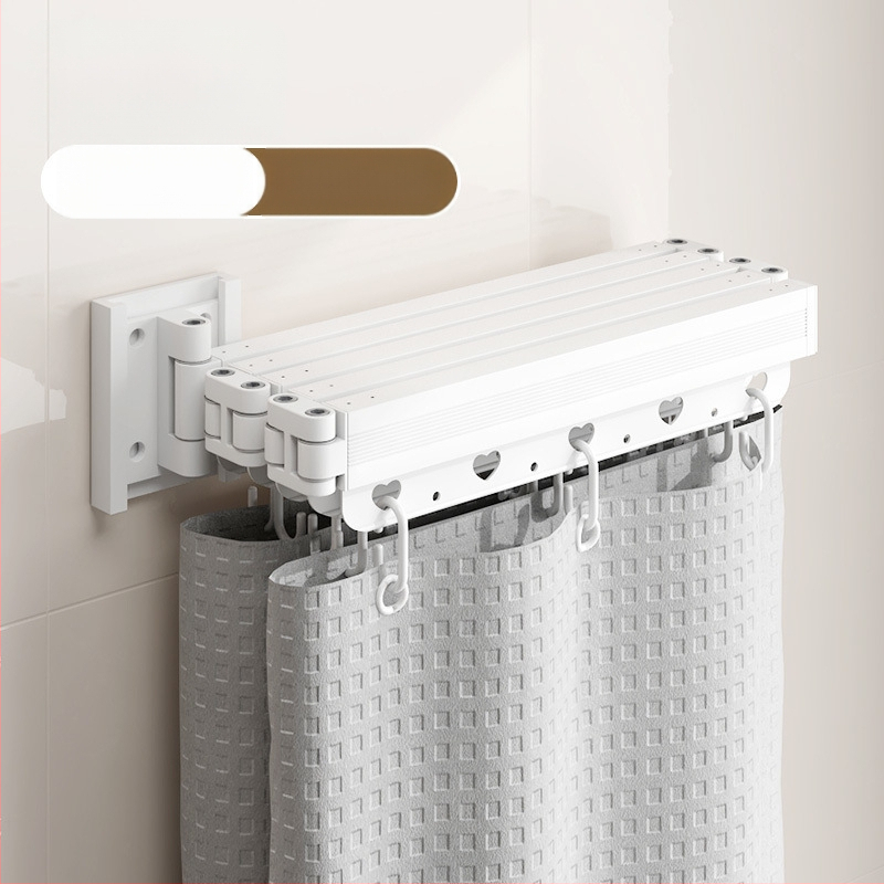 Dušas aizkars ar piesūcekņu stiprinājumiem, saliekams, bez urbumiem, ūdensizturīgs, sausā–mitrā dalīšana – kokvilna un lina, skandināvu stils