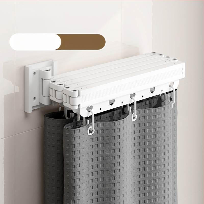 Dušas aizkars ar piesūcekņu stiprinājumiem, saliekams, bez urbumiem, ūdensizturīgs, sausā–mitrā dalīšana – kokvilna un lina, skandināvu stils