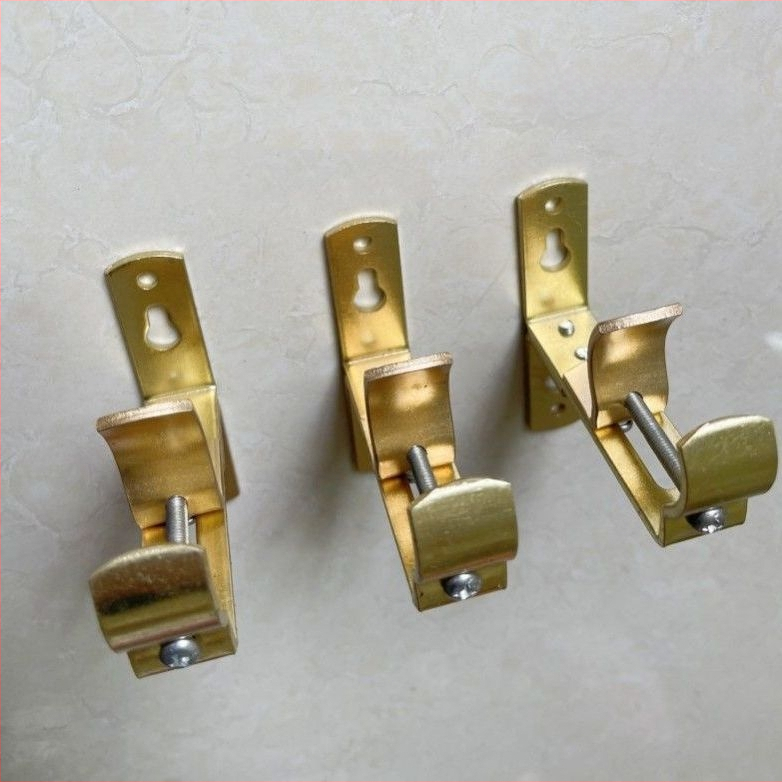 Dzelzs aizkaru stiprinājums, sienas piestiprināms, regulējams, ar augšējo un sānu uzstādīšanu