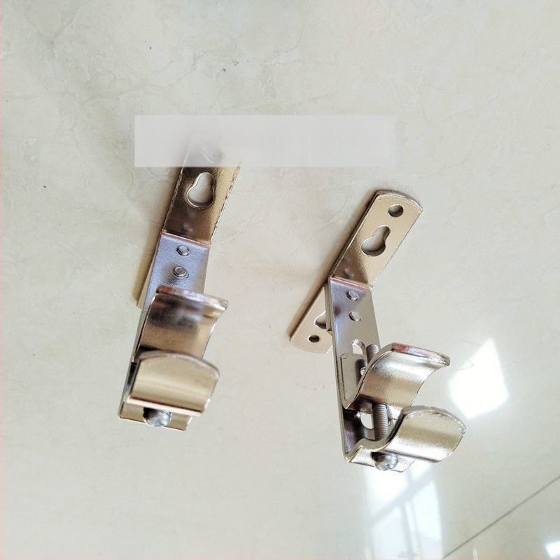 Dzelzs aizkaru stiprinājums, sienas piestiprināms, regulējams, ar augšējo un sānu uzstādīšanu