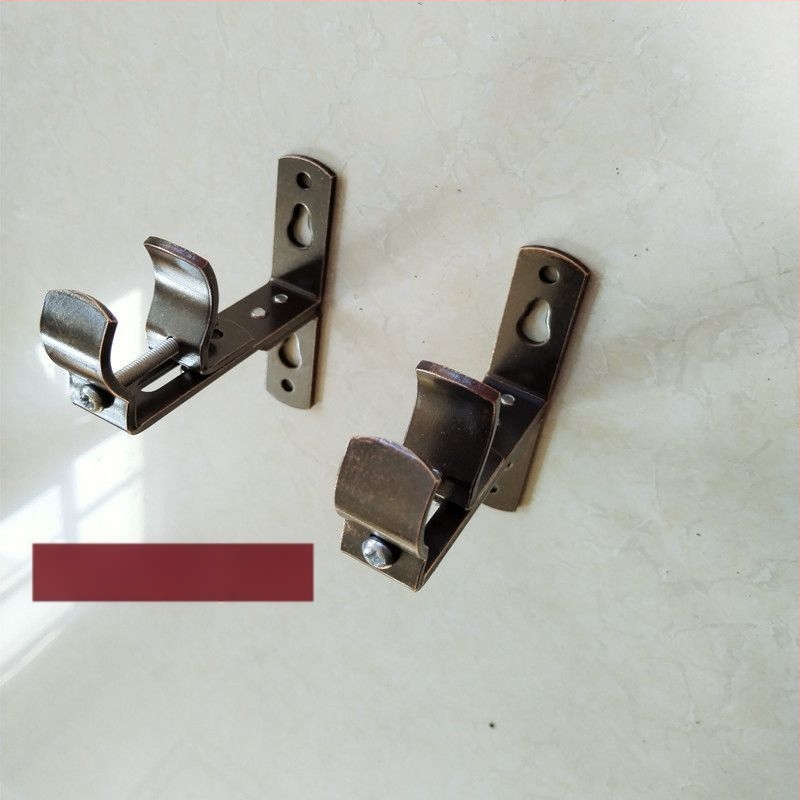 Dzelzs aizkaru stiprinājums, sienas piestiprināms, regulējams, ar augšējo un sānu uzstādīšanu