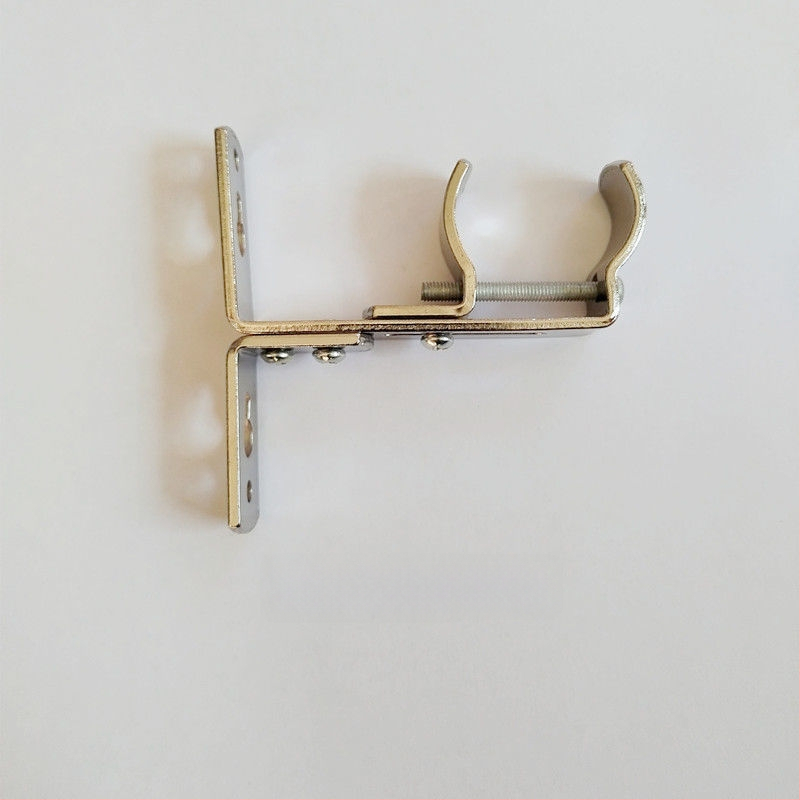 Dzelzs aizkaru stiprinājums, sienas piestiprināms, regulējams, ar augšējo un sānu uzstādīšanu