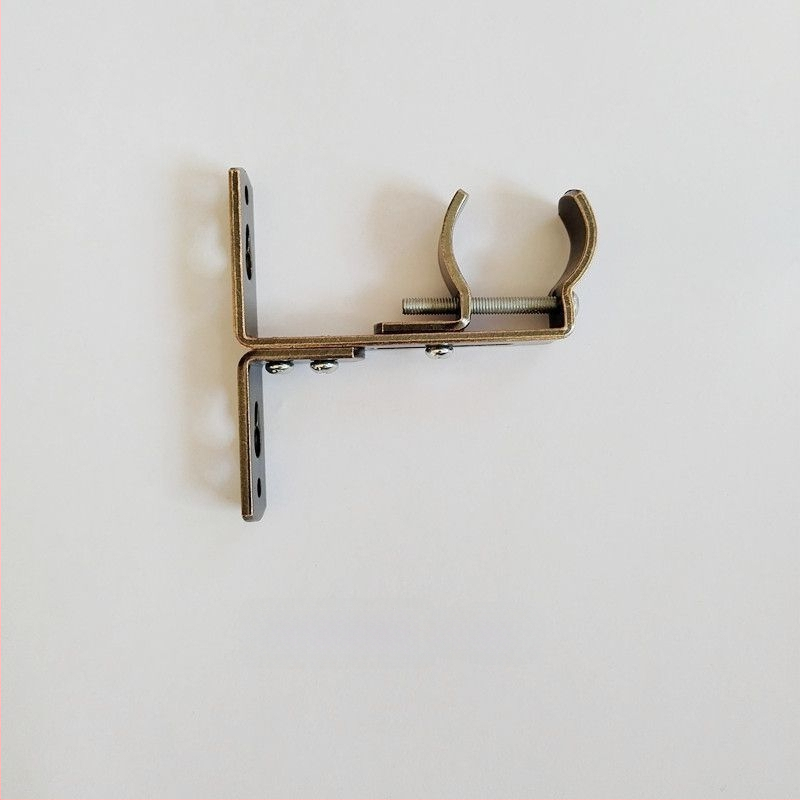 Dzelzs aizkaru stiprinājums, sienas piestiprināms, regulējams, ar augšējo un sānu uzstādīšanu