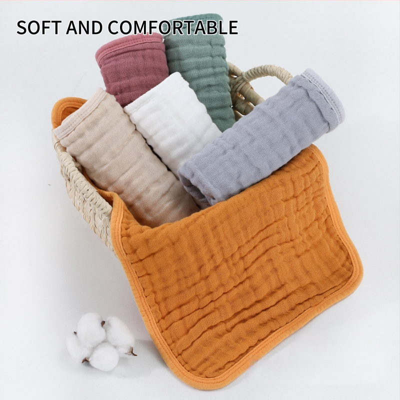 Hat réteg pamut géz kendő újszülötteknek, rendkívül nedvszívó, vastag egyszínű gyermek törölköző